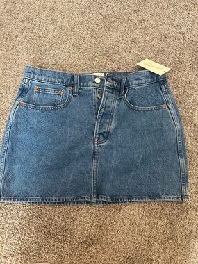 Universal Thread Medium Blue Denim Mini Skirt with Button Front
